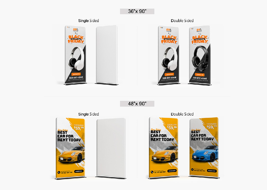 Tension fabric sizes