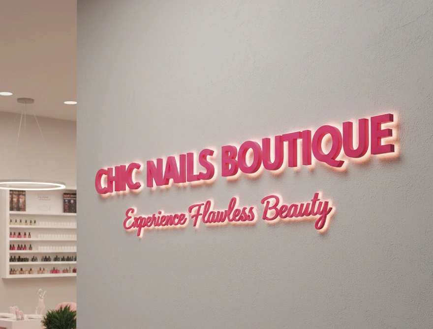 chic nails boutique dimensional signage