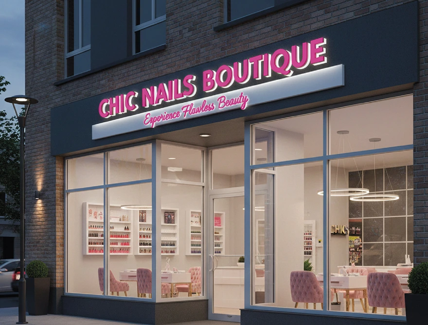 chic nails boutique signage