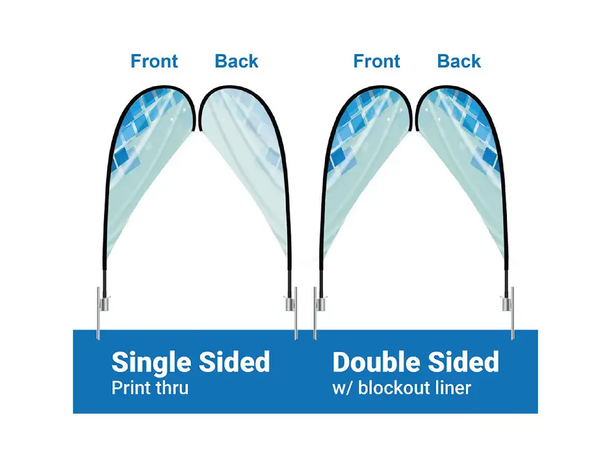 single and double-sided teardrop flags