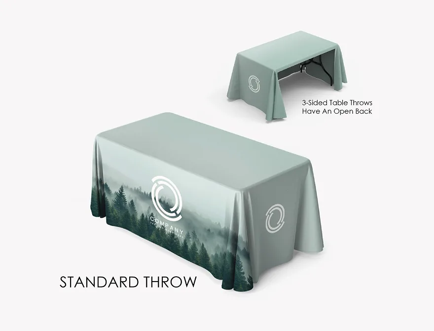 standard and 3-sided table throws