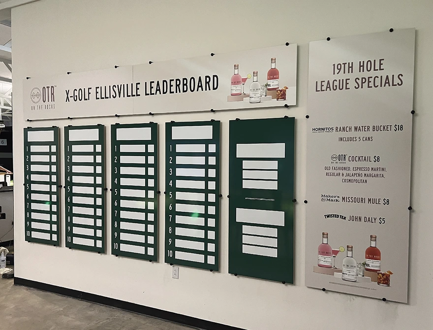 x-gold leaderboard dimensional signage